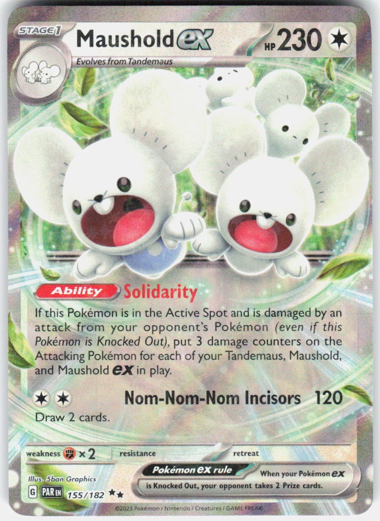 Maushold ex 155/182 Double Rare Paradox Rift Pokemon Holo