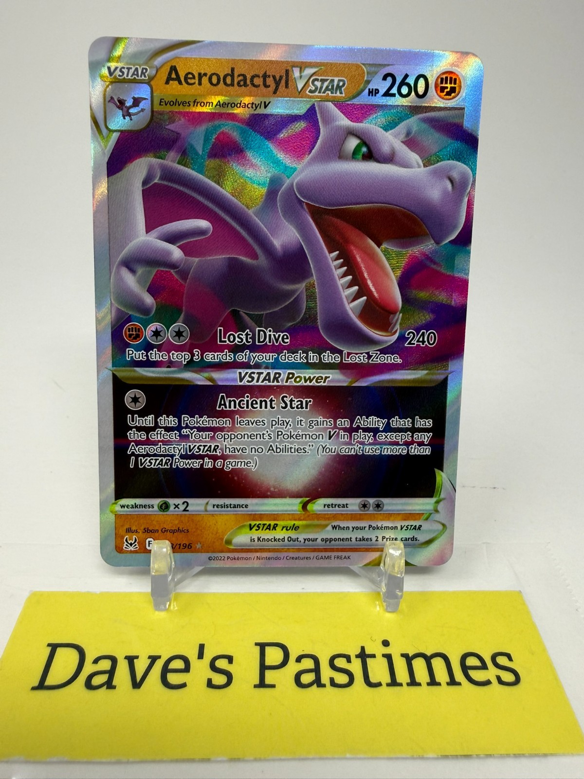 Aerodactyl VSTAR 93/196 Lost Origin Holo Rare VSTAR NM