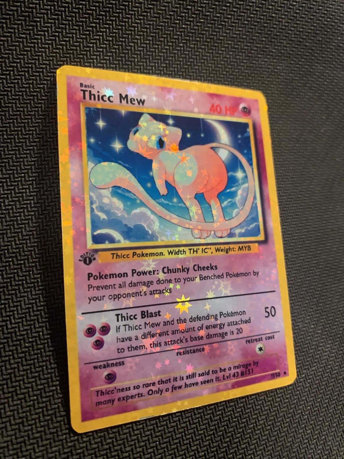 Thicc Mew (Alternative Custom Art ) Holografic Card