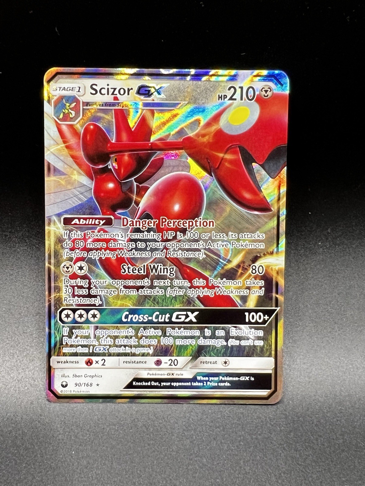Pokemon TCG Scizor GX 90/168 SM Celestial Storm Holo Ultra Rare ENG 2018