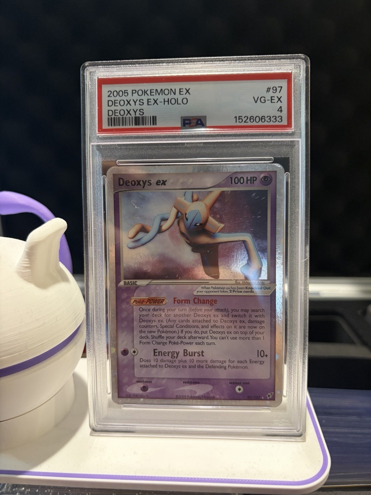 Pokemon Deoxys ex Holo 97/107 EX Deoxys 2005 PSA 4 Graded With Swirl