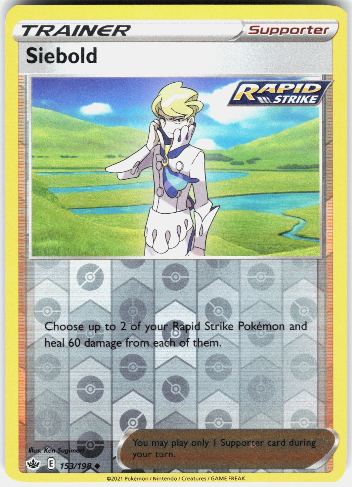 Siebold Reverse Holo SWSH06: Chilling Reign 153/198 NM Hideki Ishikawa