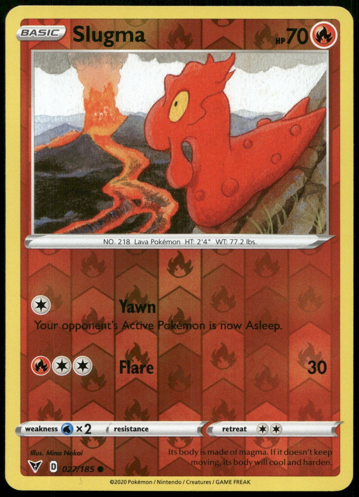 Slugma Reverse Holo Common SWSH04: Vivid Voltage 027/185 NM