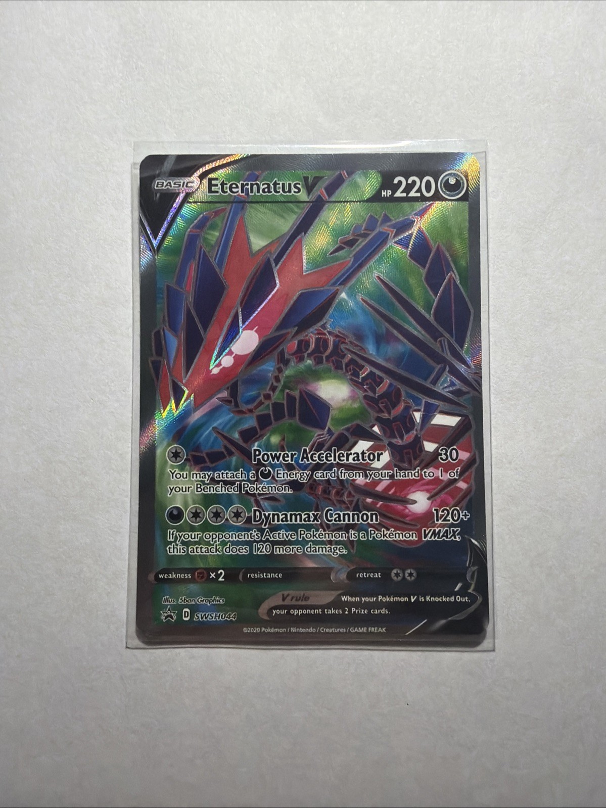 ETERNATUS V Black Star Promo POKEMON Full-Art Holo 2020 Trading Card SWSH044