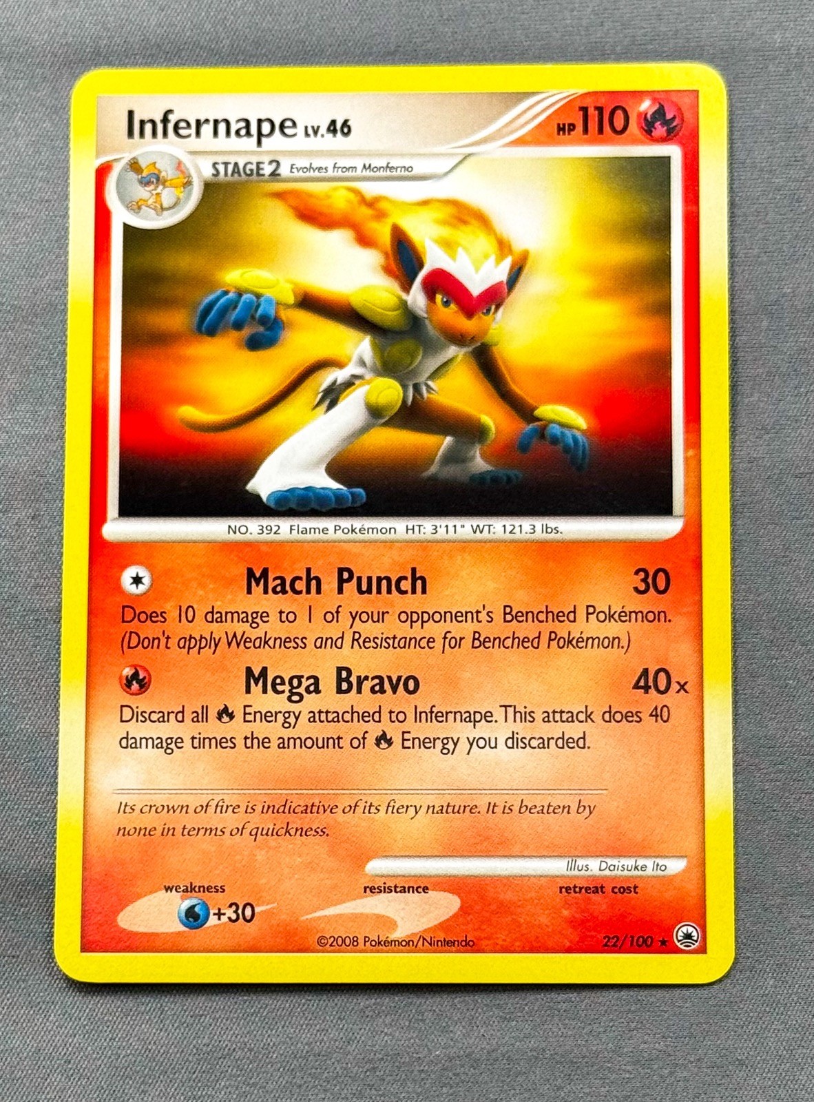 LP Infernape 22/100 Majestic Dawn Pokemon Daisuke Ito
