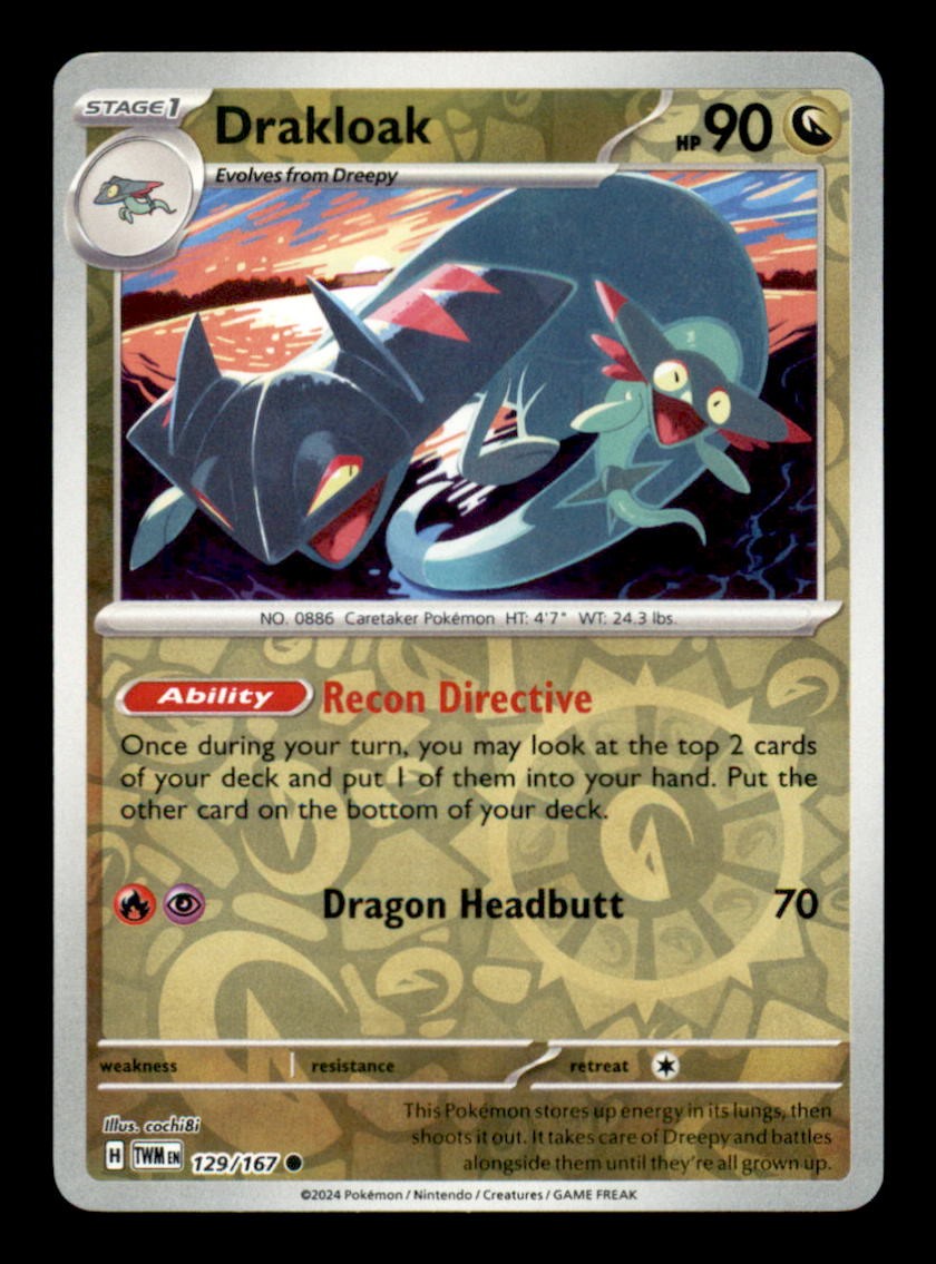 DRAKLOAK 129/167 – REVERSE HOLO C – TWILIGHT MASQUERADE – NM/M