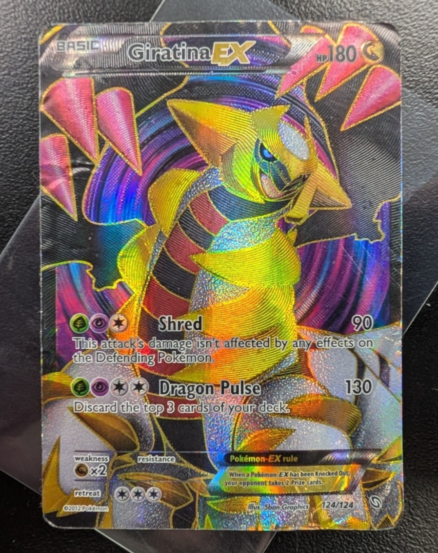 Giratina EX 124/124 Full Art Dragons Exalted DAMAGED Pokemon English Card TCG