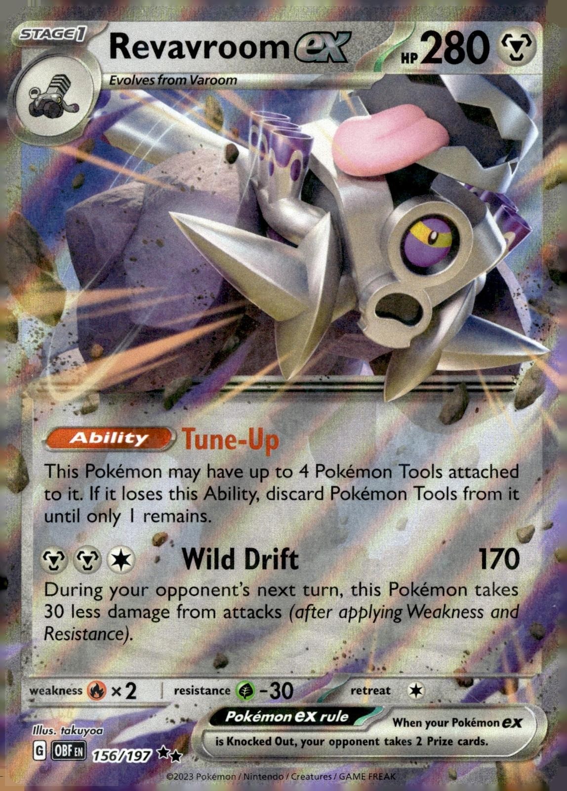 Revavroom ex 156/197 Double Rare Obsidian Flames Pokemon Holo NM/M