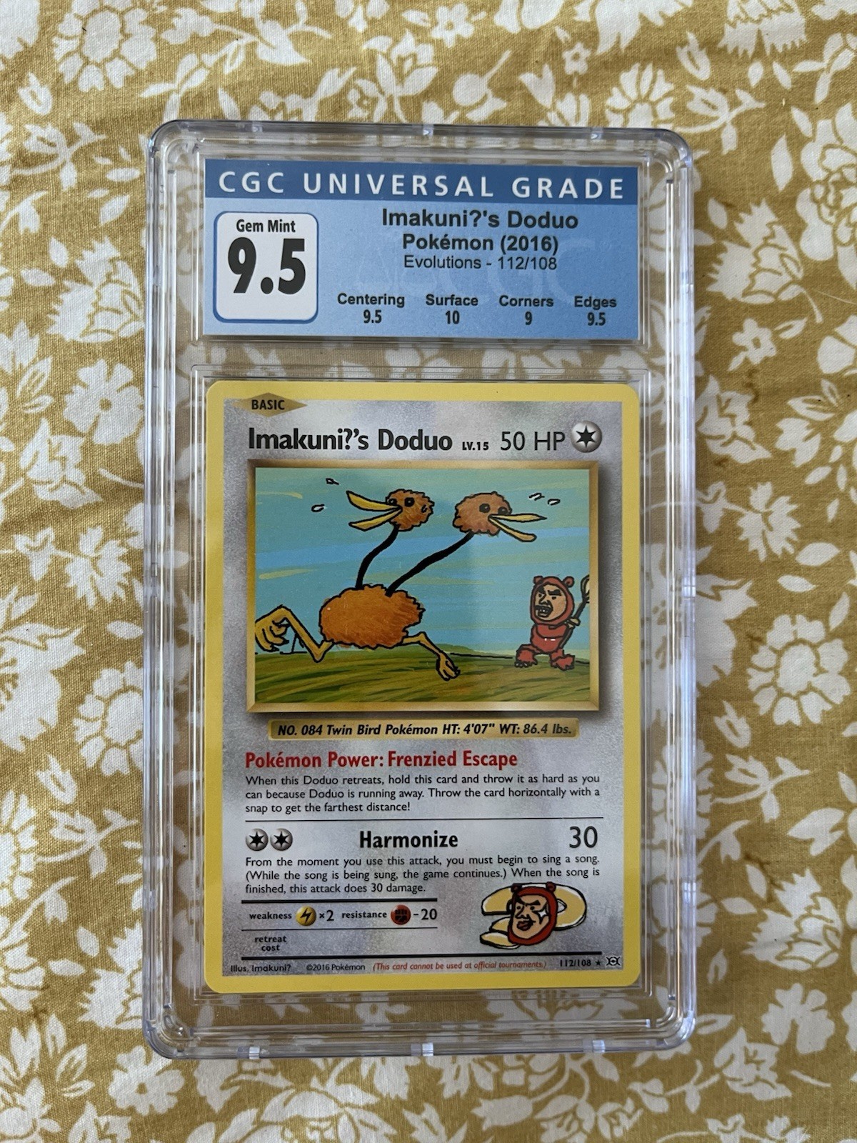 2016 Pokemon Imakuni?’s Doduo #112/108 XY Evolutions CGC 10/Blue Label 9.5