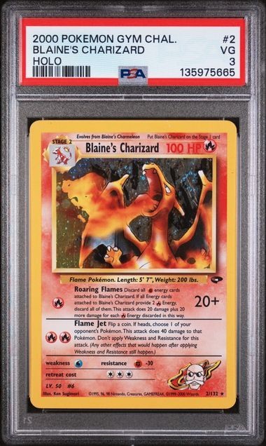 Blaines Charizard 2132 PSA 3 VG Holo Rare Gym Challenge Unlimited G2U