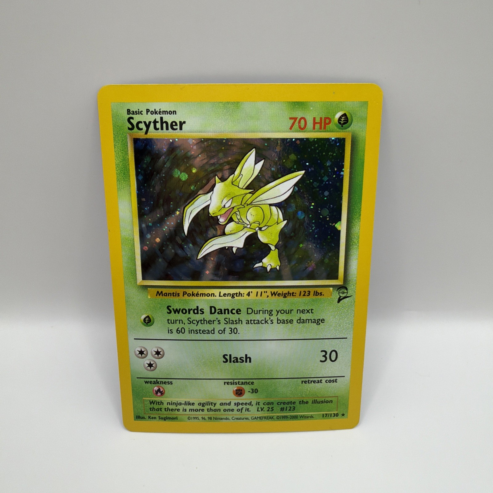 1999-2000 Scyther 017/130 Pokemon Base Set 2 Holo LP