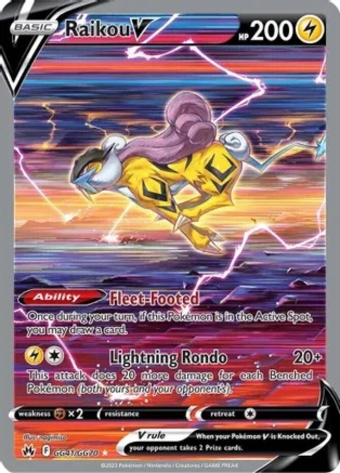 Moderately Played Raikou V – GG41/GG70 – Ultra Rare Pokemon Crown Zenith