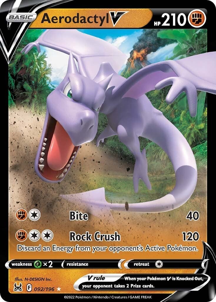 Aerodactyl V SWSH11 092/196 Pokémon SWSH11: Lost Origin Ultra Rare Holofoil E…