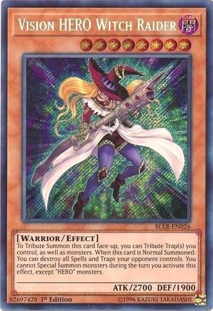 Yugioh Vision HERO Witch Raider 1st Edition Secret Rare BLLR-EN026 NM