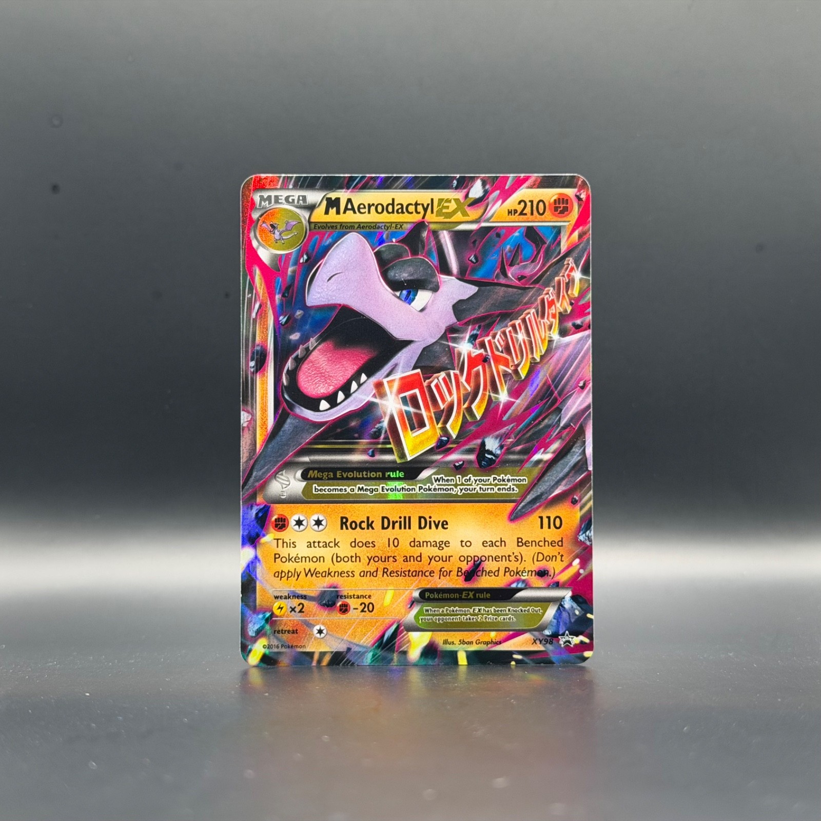 Mega M Aerodactyl EX Pokemon Card Holo Ultra Rare XY98 Black Star Promo – HP