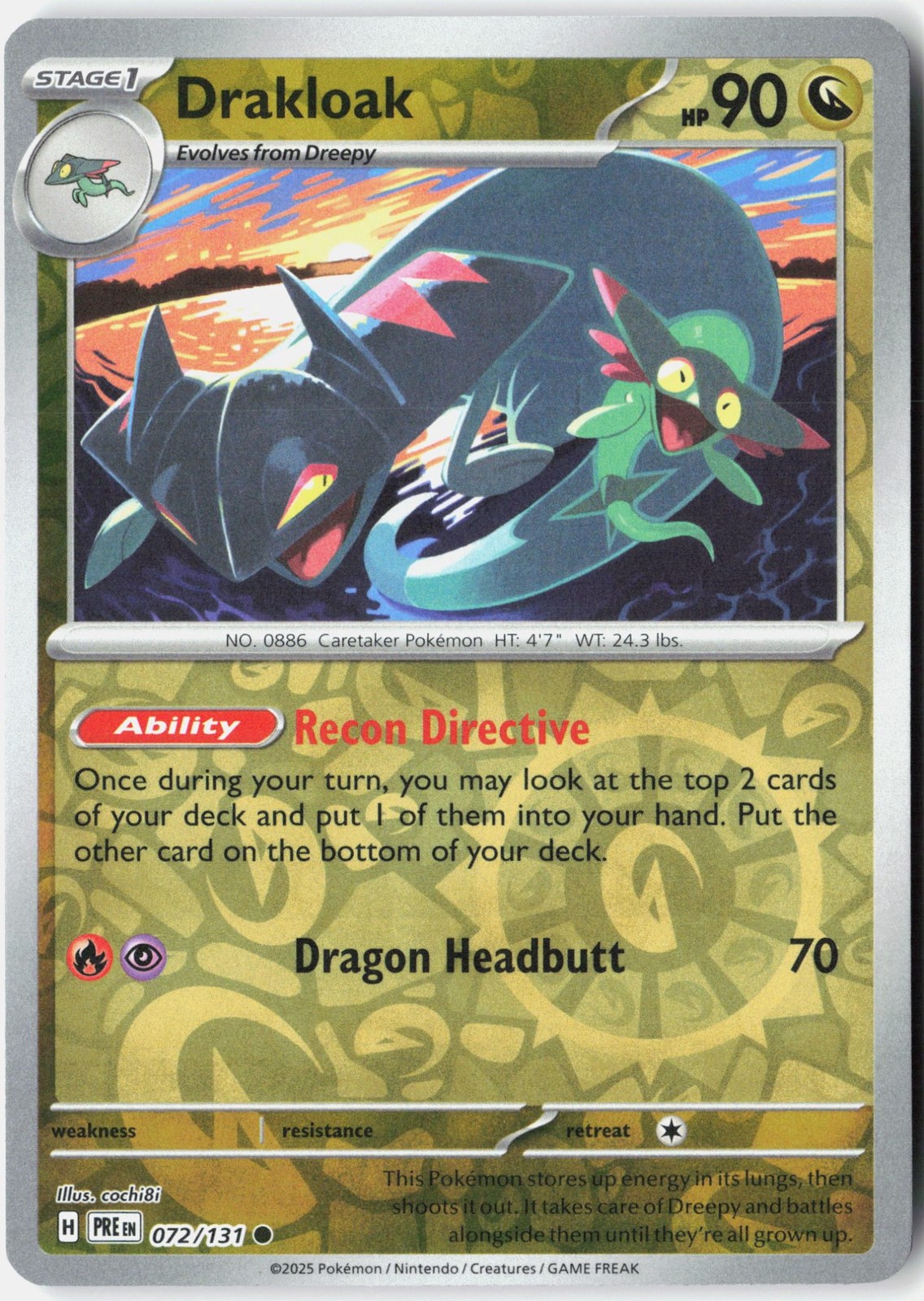 Drakloak Reverse Holofoil [SV: Prismatic Evolutions – 072/131] – NM – Pokemon…