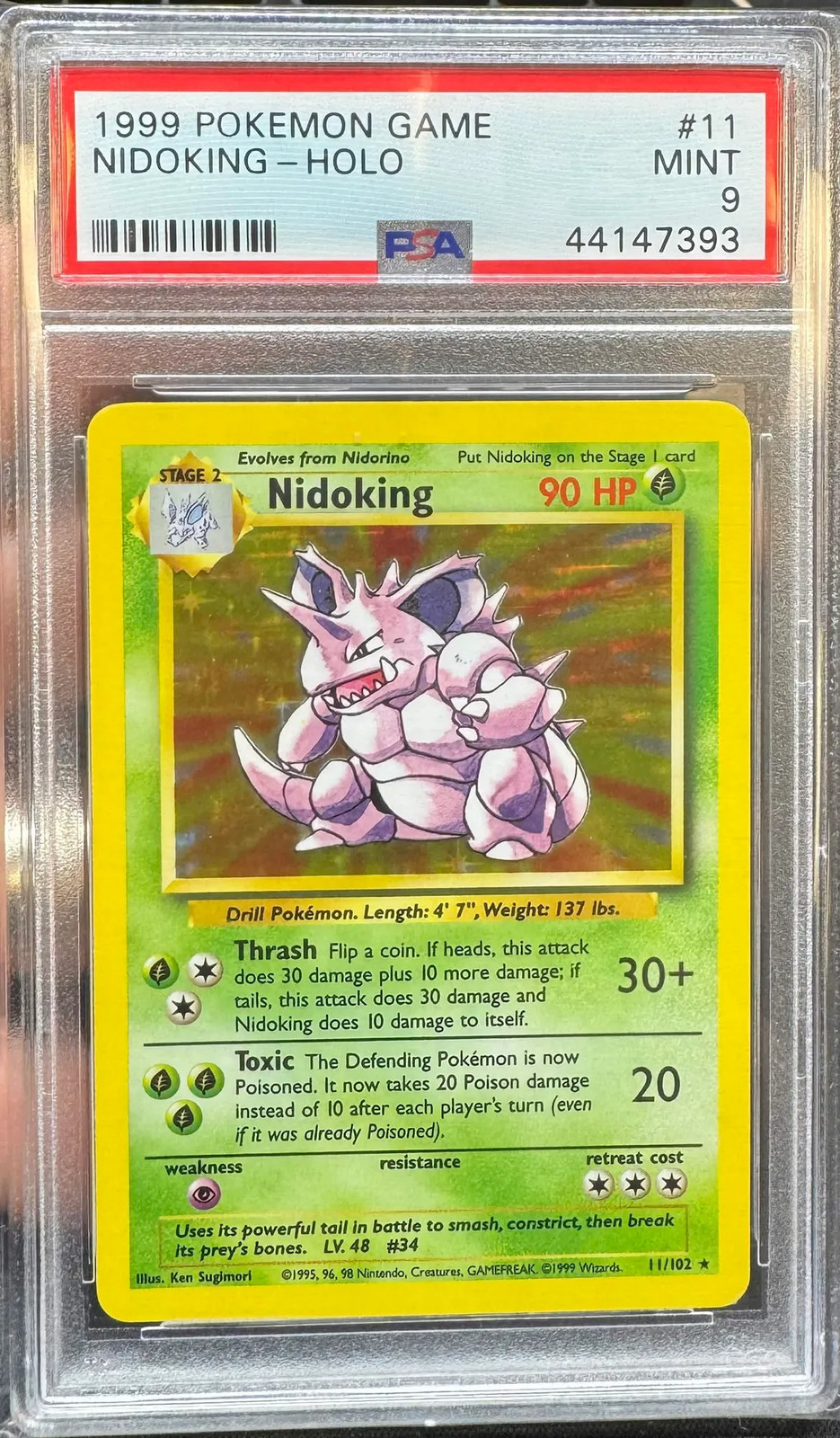 Nidoking 1999 Pokemon Game Base Set PSA 9 #11