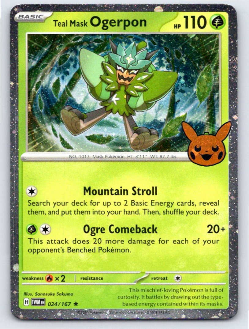 TEAL MASK OGERPON (COSMOS HOLO) TRICK OR TRADE BOOSTER 2024 024/167 NM A10678