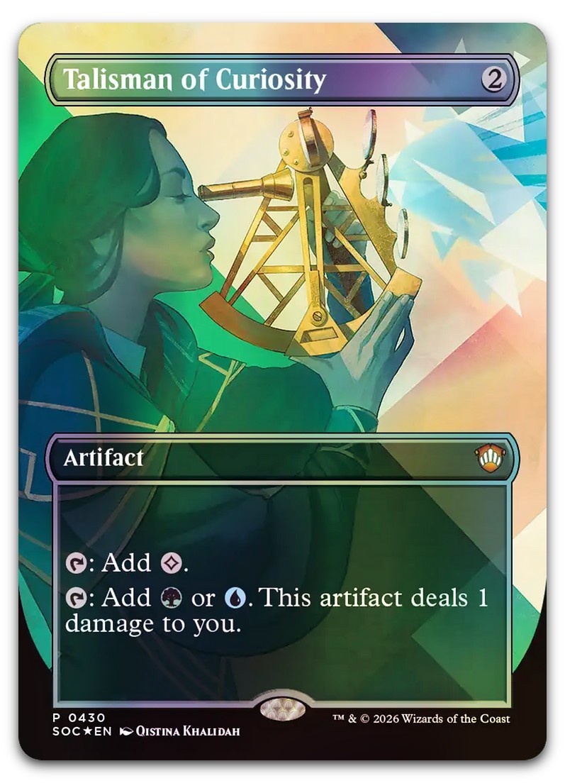 Talisman of Curiosity (Borderless) (Foil) NM Commander: Secrets of Strixhaven
