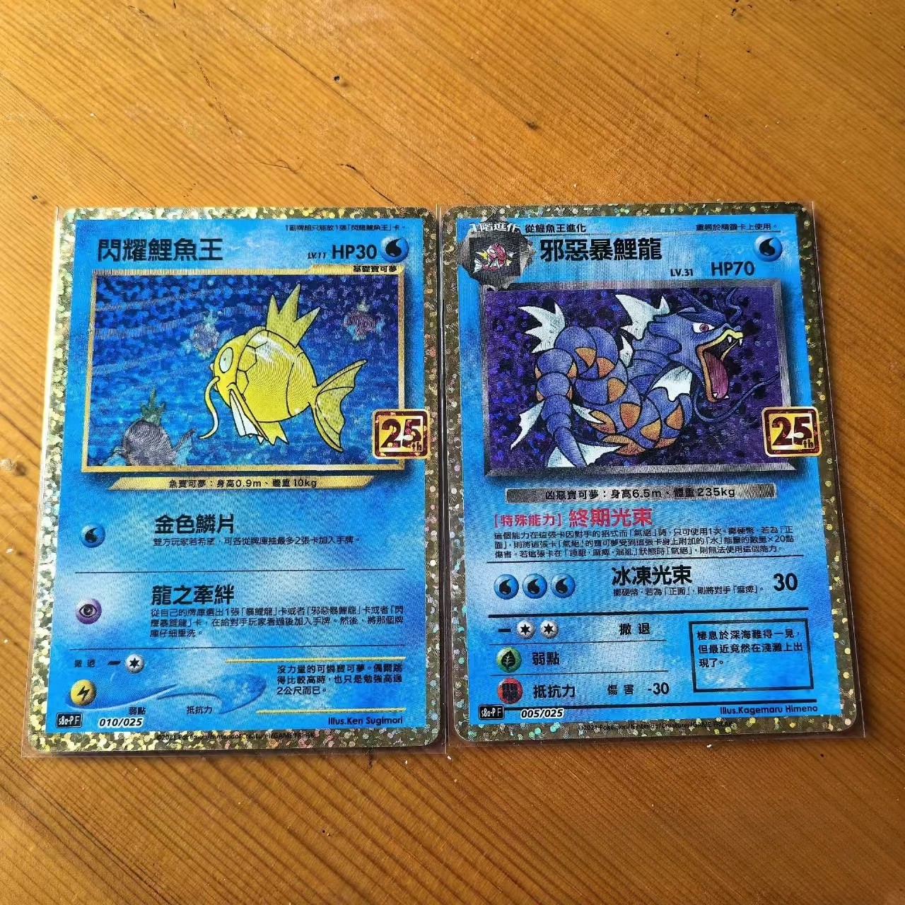 Pokémon Chinese 2 Card Magikarp Gyarados Chinese 25th Anniversary Promo Card
