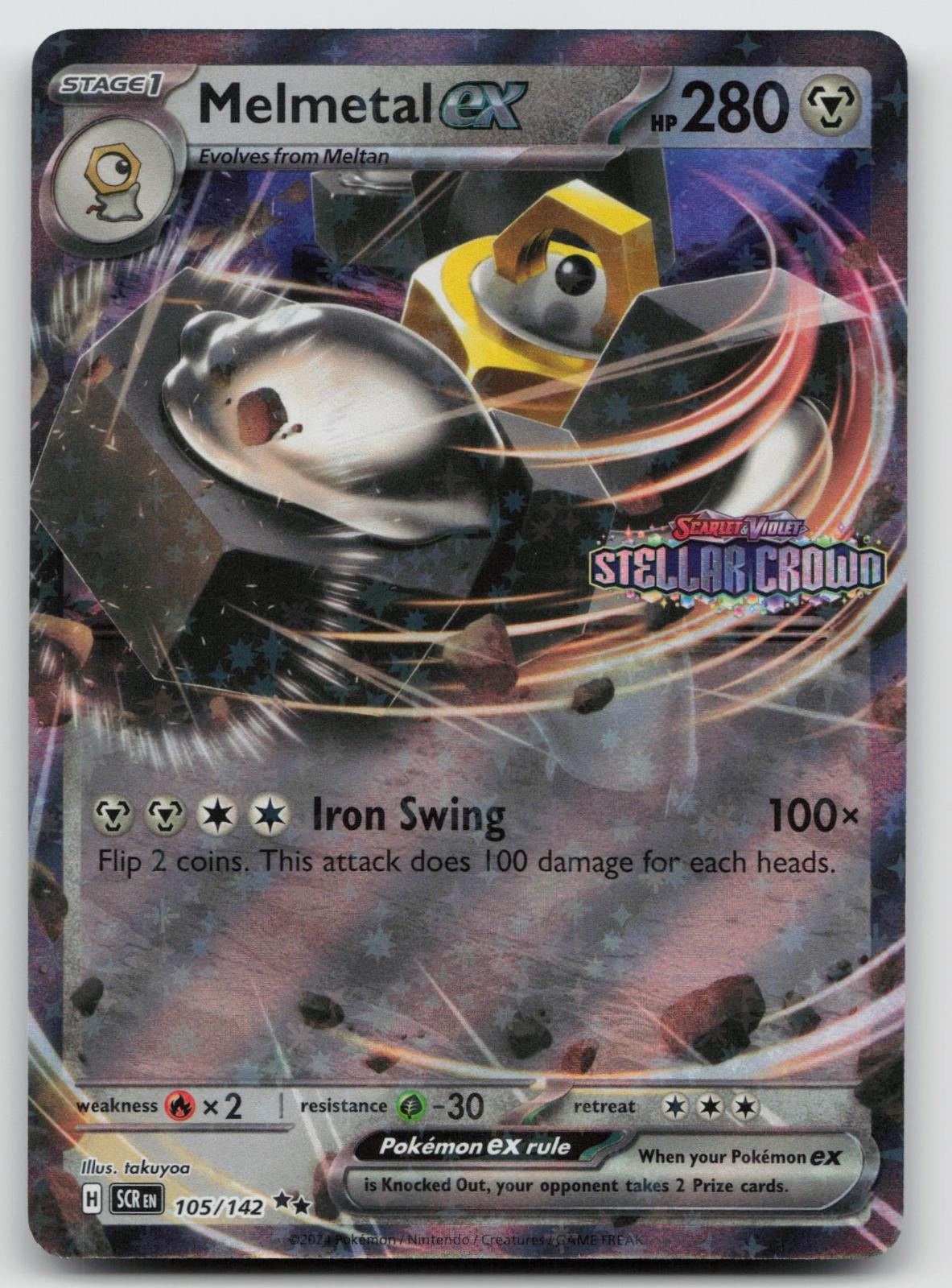 Melmetal ex (Stellar Crown Stamped) 105/142 Holo Pokemon NM D322