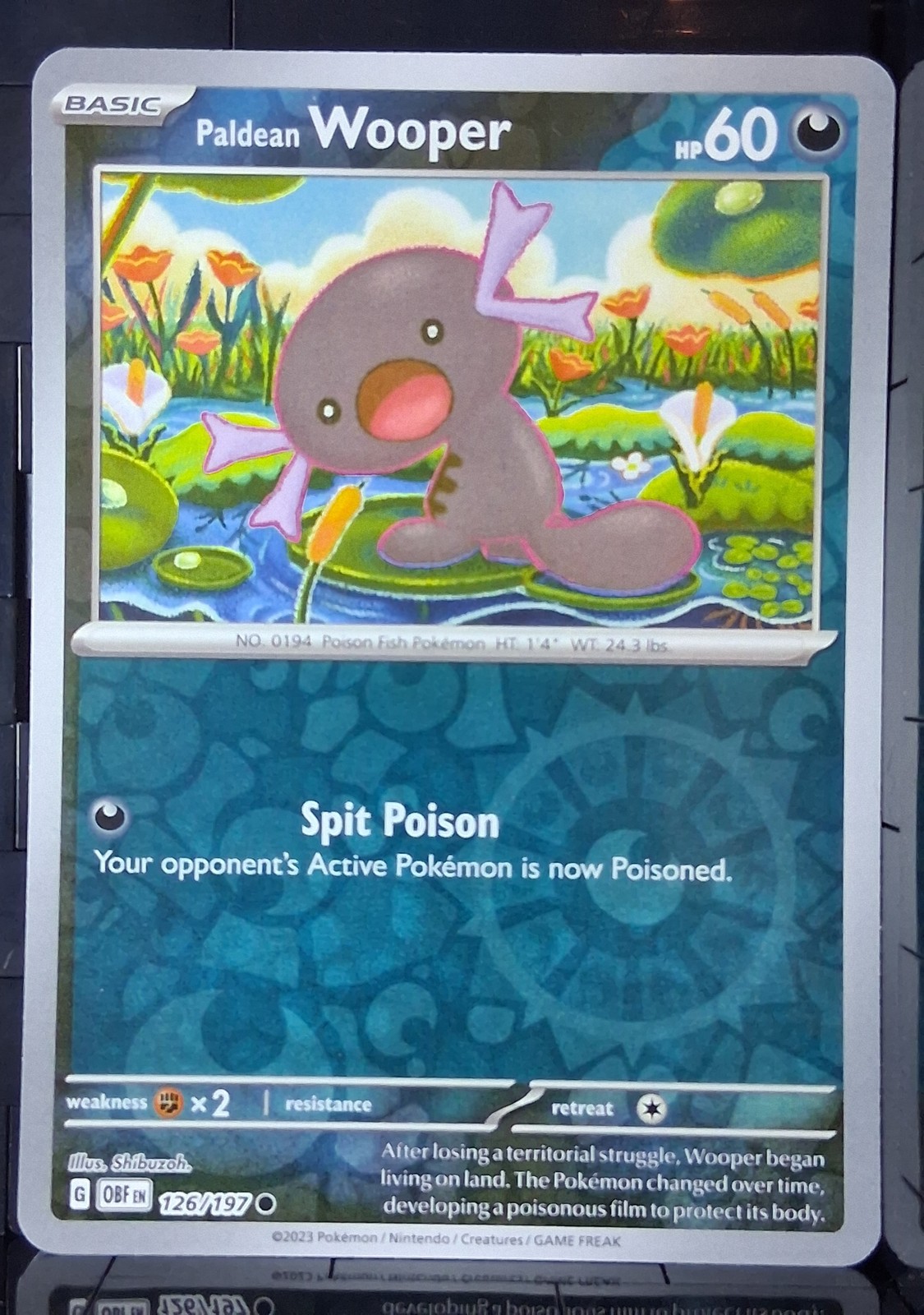 Paldean Wooper 126/197 Obsidian Flames Reverse Holo