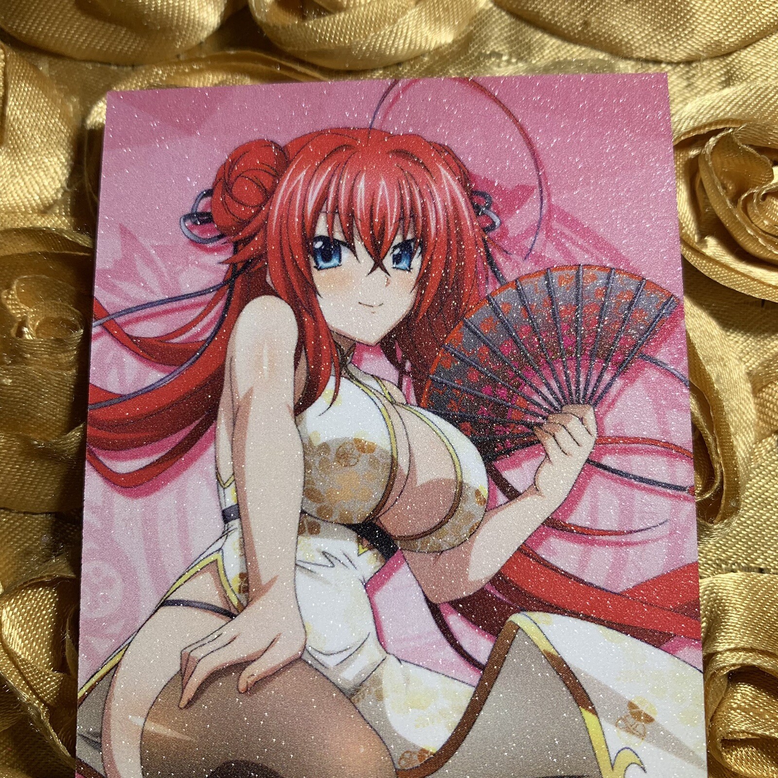 Rias Gremory HIGH SCHOOL DXD Ring Goddess Anime Waifu Girl Sexy Card Fan