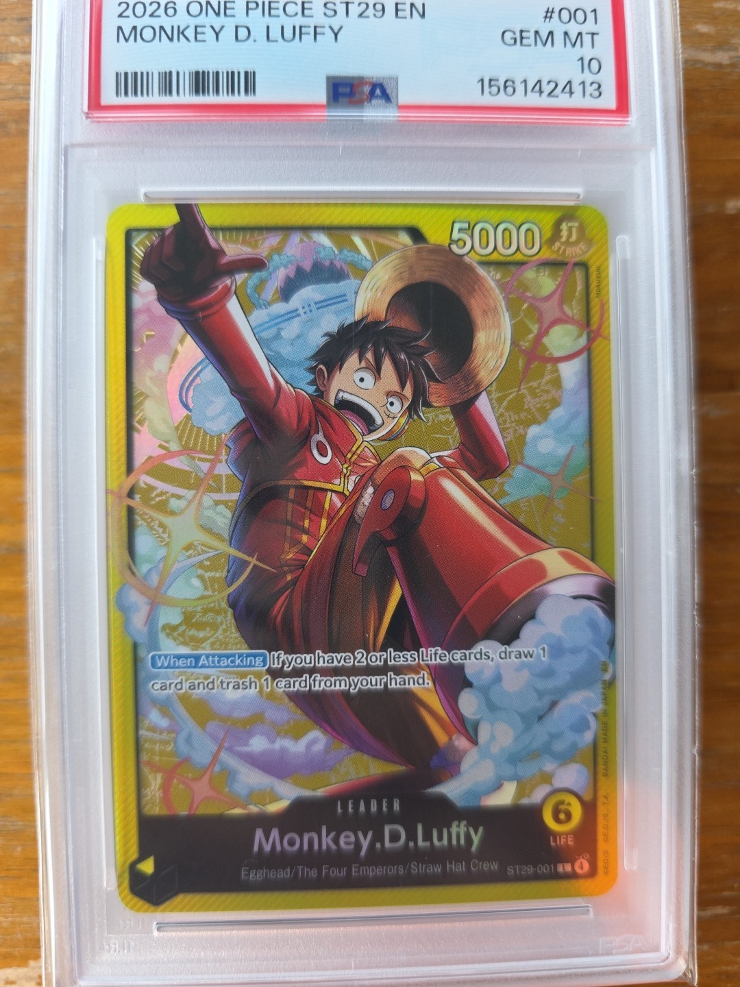 Monkey D. Luffy PSA 10 English One Piece ST29-001 Egghead Starter Deck 2026