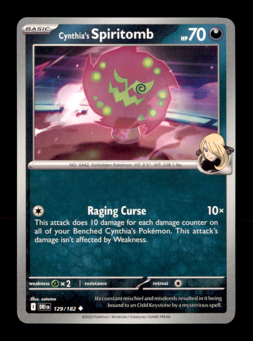 Cynthia’s Spiritomb 129/182 Uncommon Destined Rivals Pokemon Near Mint