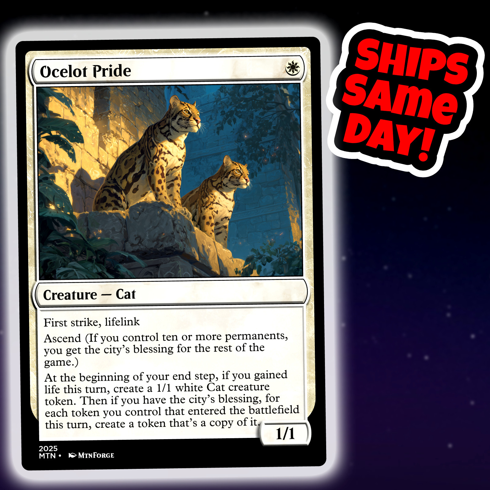 Ocelot Pride – Custom Art Magic: The Gathering Playtest Card – Commander EDH
