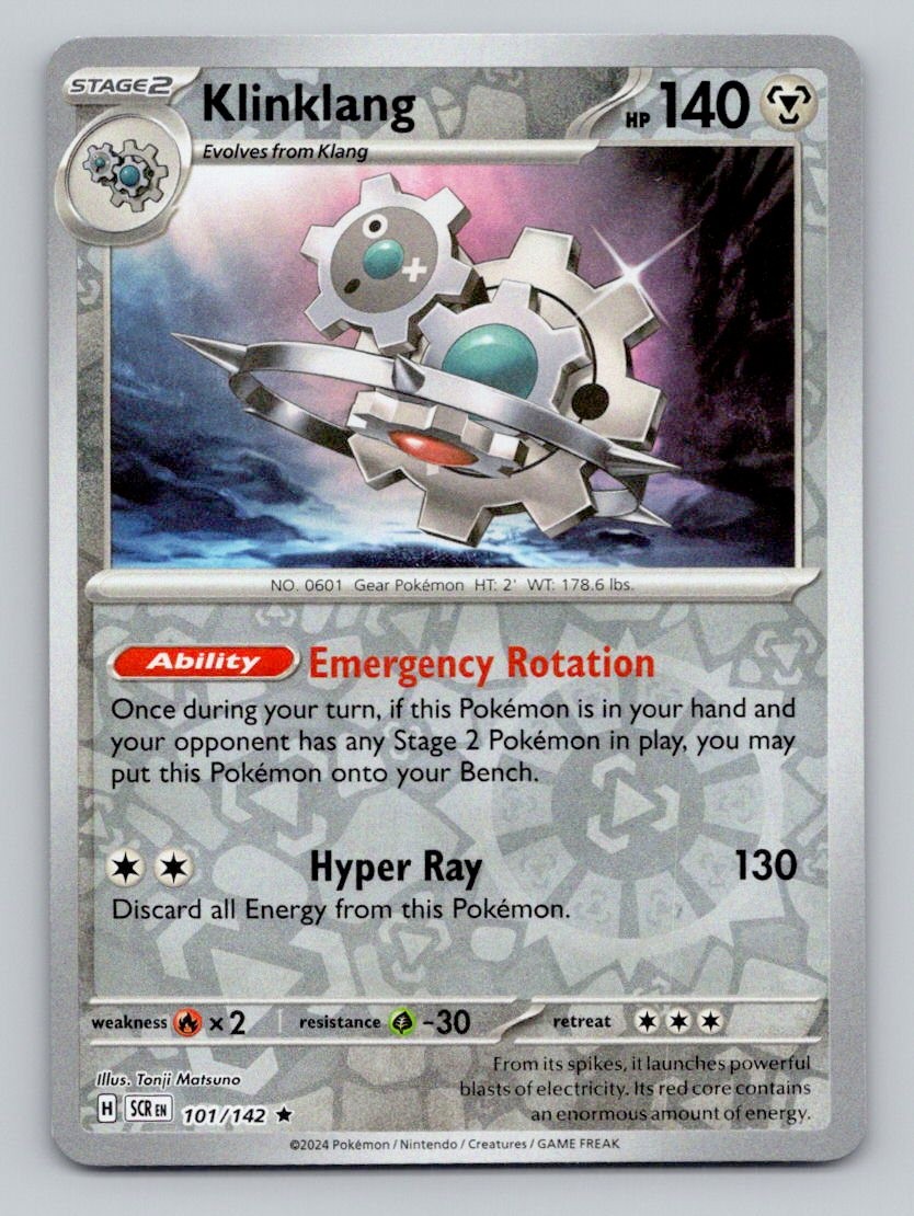 Klinklang 101/142 Rare Stellar Crown Pokemon Reverse Holo Near Mint