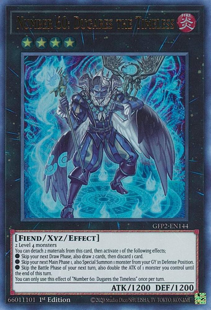 Yugioh Number 60: Dugares the Timeless 1st Edition Ultra Rare GFP2-EN144 NM