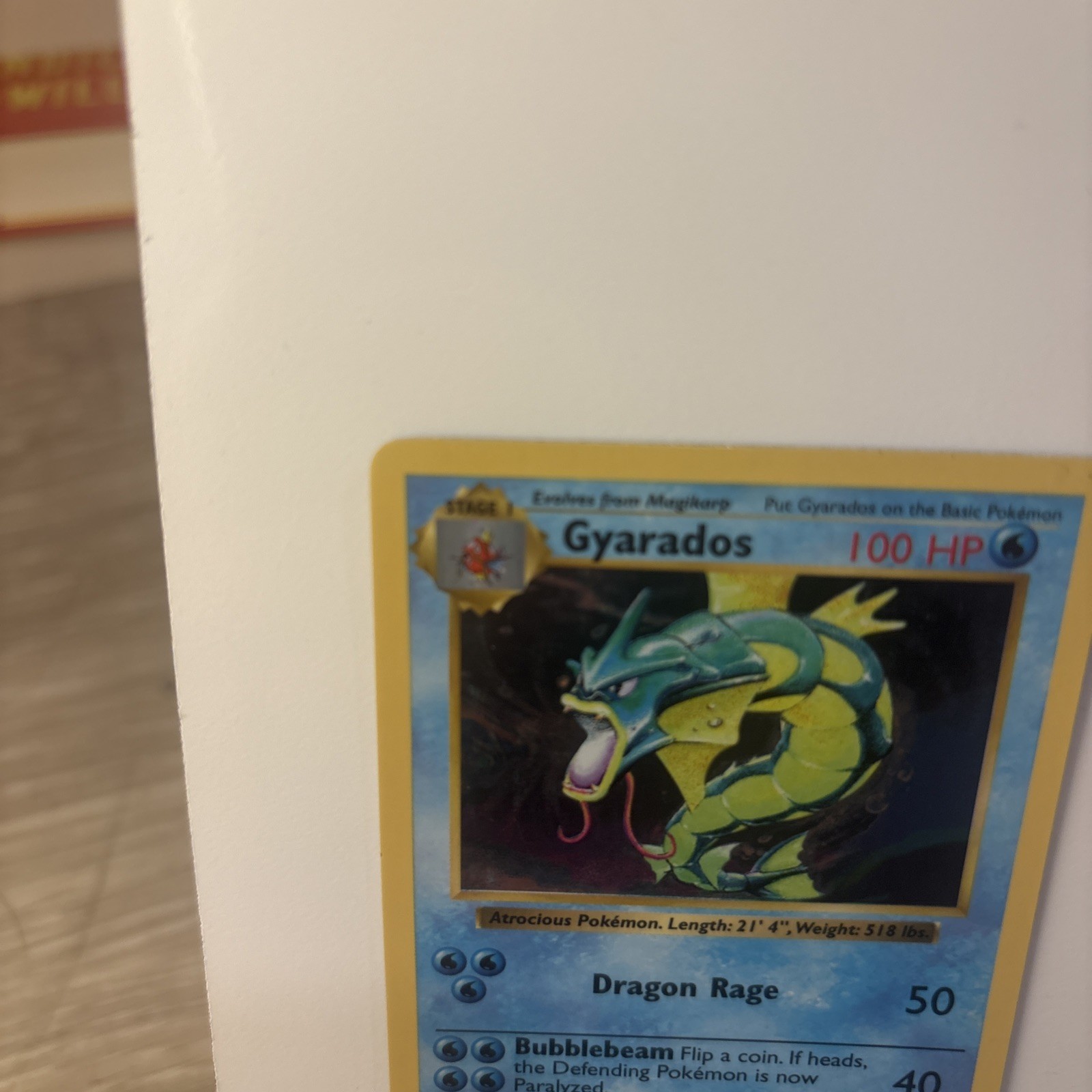 Gyarados SHADOWLESS Base Set Holo Rare Card 6/102 LP Vintage Pokémon TCG