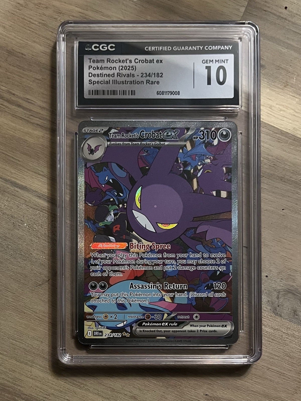 Team Rocket’s Crobat EX CGC 10 Pokemon 2025 S&V Destined Rivals SIR 234 Low POP