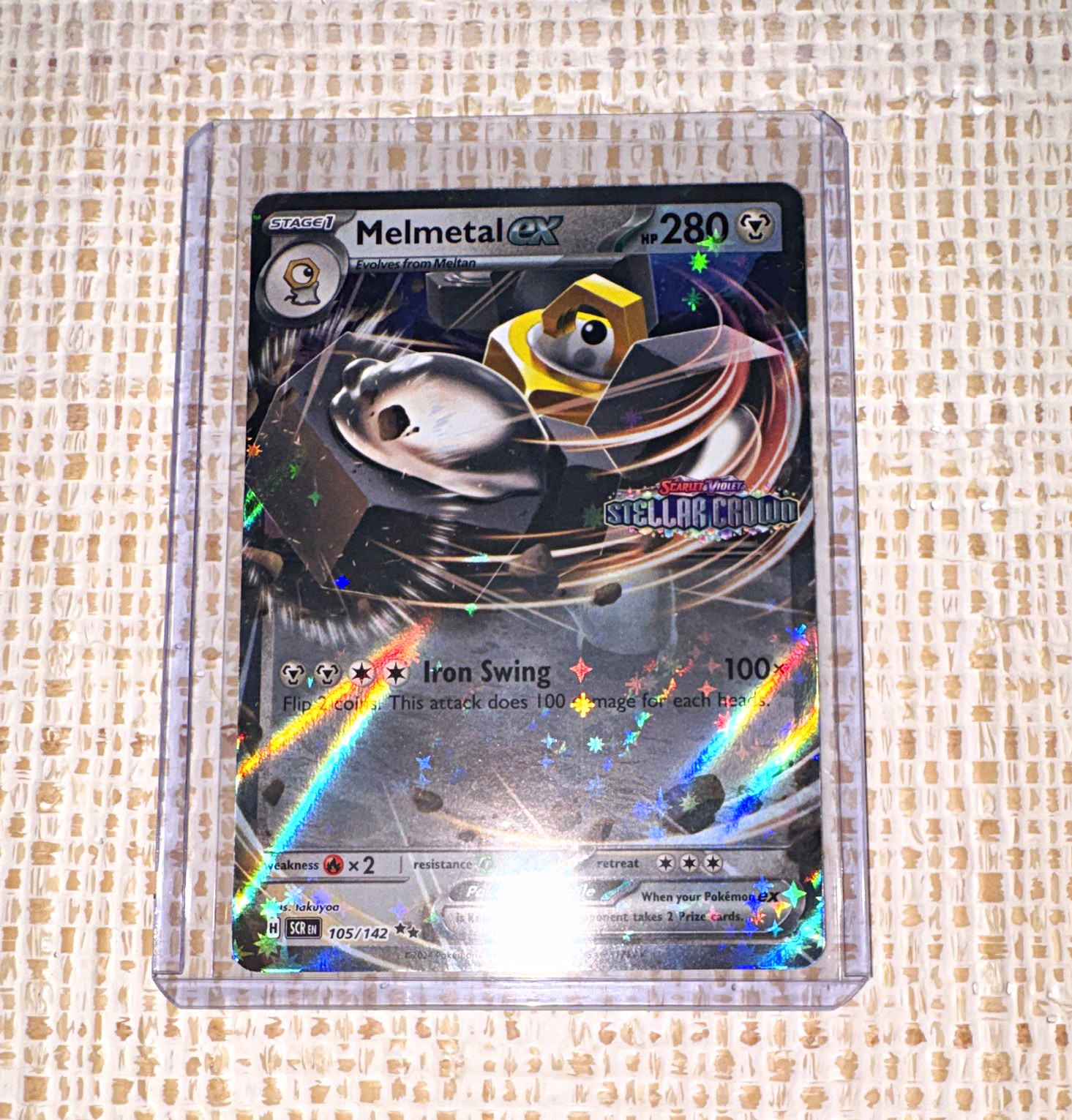 The Pokémon Company Melmetal ex 105/142 Sv07 Holo Double Rare Stamped