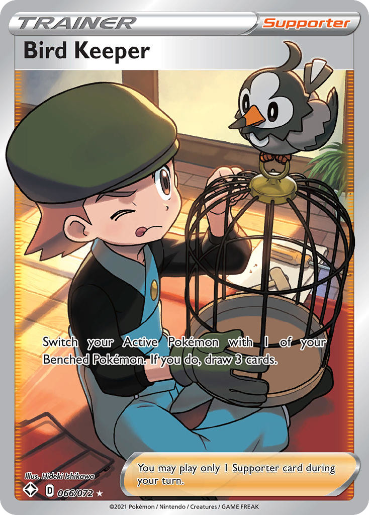 Pokemon Shining Fates Full Art Bird Keeper 066/072 – Near Mint (NM)