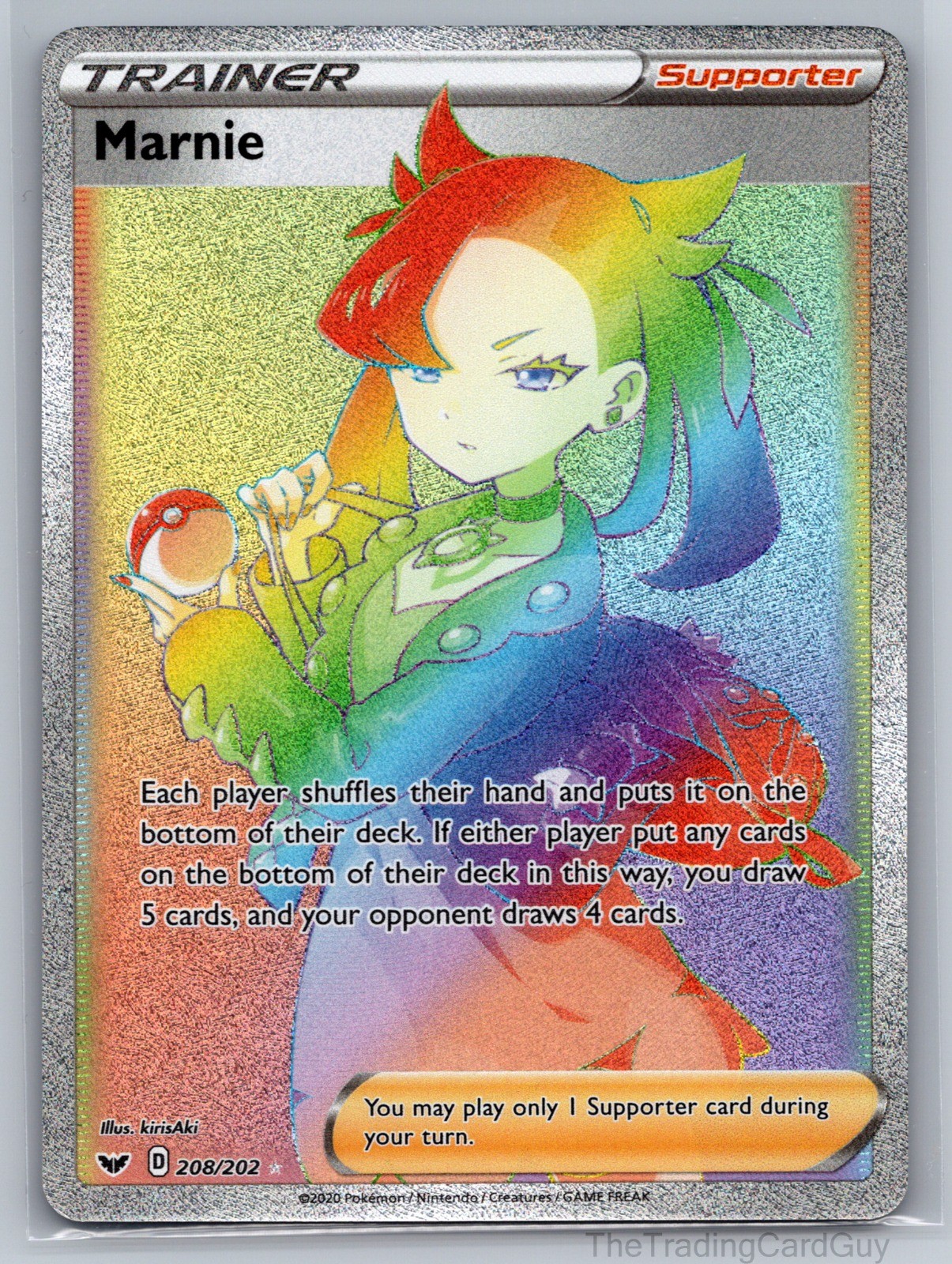 Marnie (Secret) Secret Rare SWSH01: Sword & Shield Base Set Holo 208/202 NM