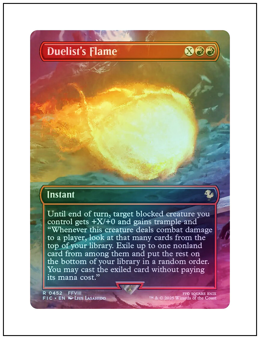 Duelist’s Flame, Borderless Foil – 0452, Final Fantasy Commander, MTG NM