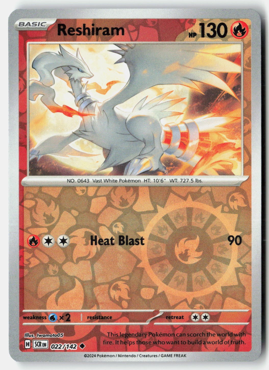 Reshiram Uncommon Stellar Crown Reverse Holo 22/142 NM/M Pokemon