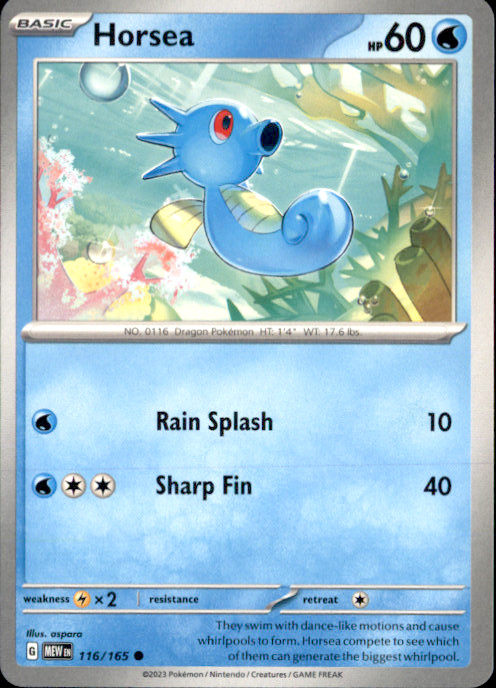 Horsea Common SV: Scarlet & Violet 151 116/165 NM N-DESIGN Inc. 2023