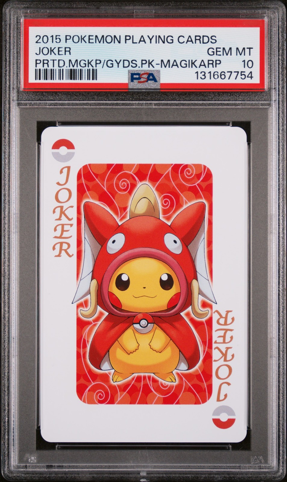 Pokemon Joker Playing Cards Pretend Magikarp & Gyarados Pikachu Magikarp PSA 10