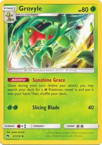 Grovyle – 21/214 – Uncommon Near Mint Lost Thunder