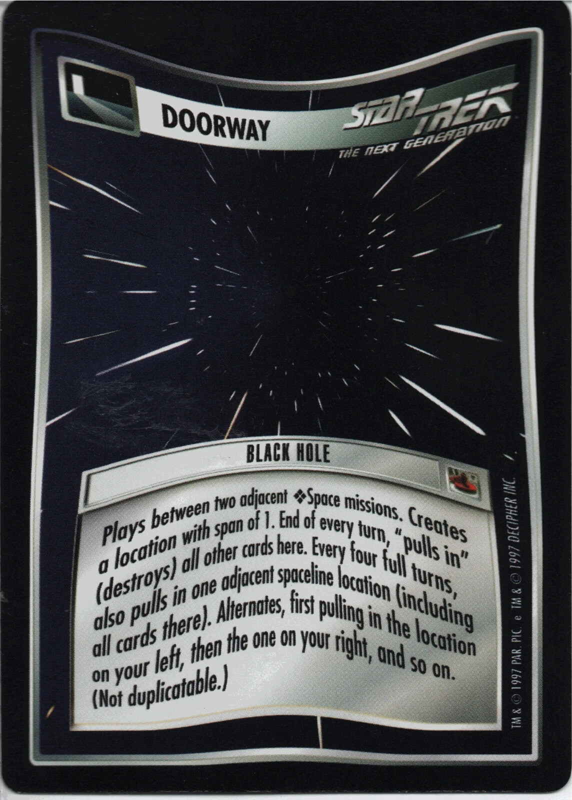 Star Trek CCG Black Hole Near-Mint/NM – The Fajo Collection 1997