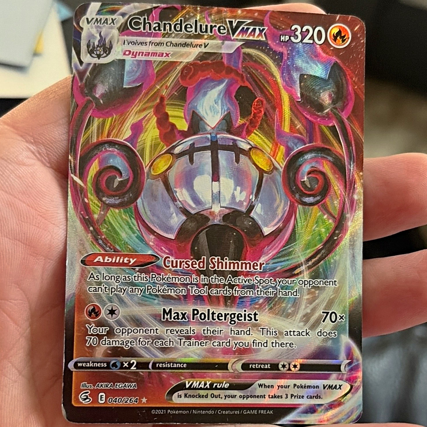The Pokémon Company Chandelure VMAX 040/264 Fusion Strike Holo UR Eng 320HP