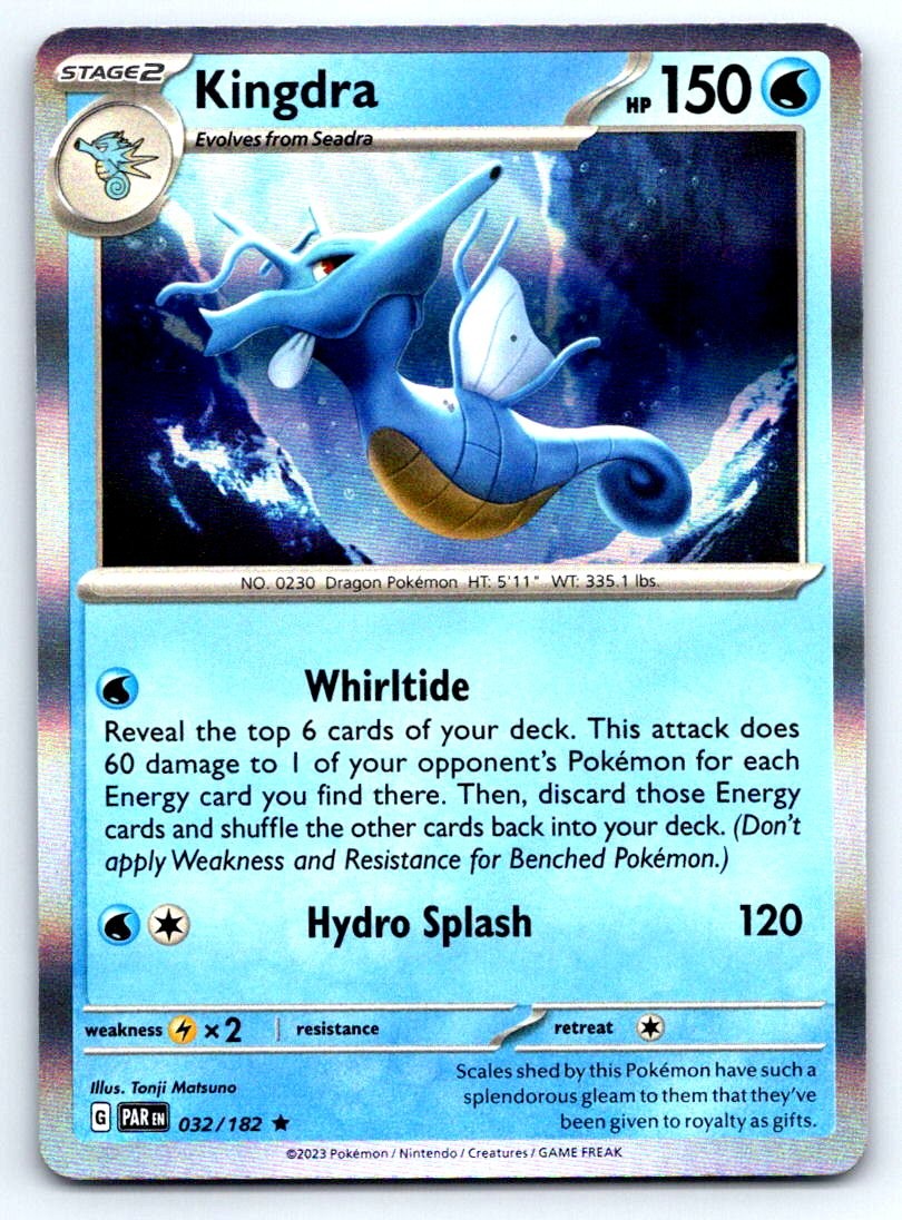 Pokemon Kingdra SV04: Paradox Rift PAR Holo 032/182 NM Rare Tonji Matsuno