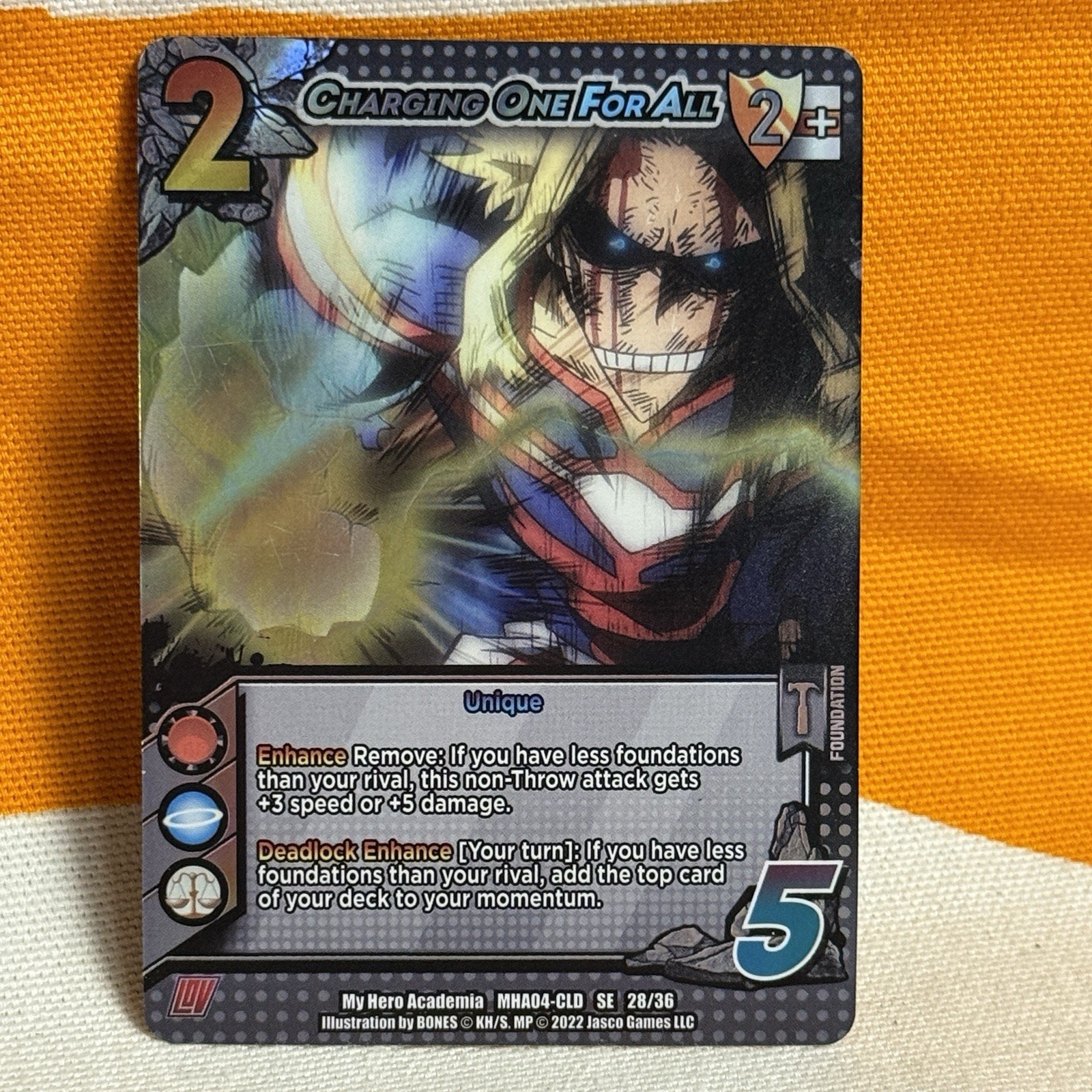 MY HERO ACADEMIA TCG LOV MHA04 1st Ed CHARGING ONE FOR ALL XR Foil NM/M
