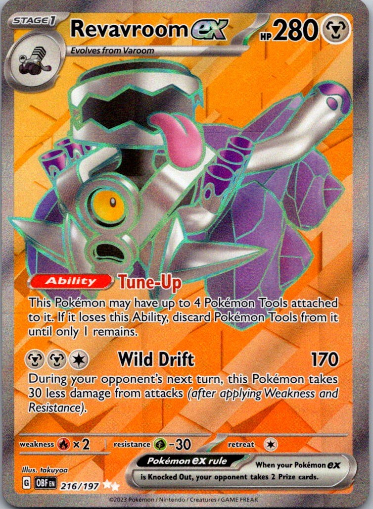 Revavroom ex 216/197 Ultra Rare Obsidian Flames Pokemon Holo Near Mint