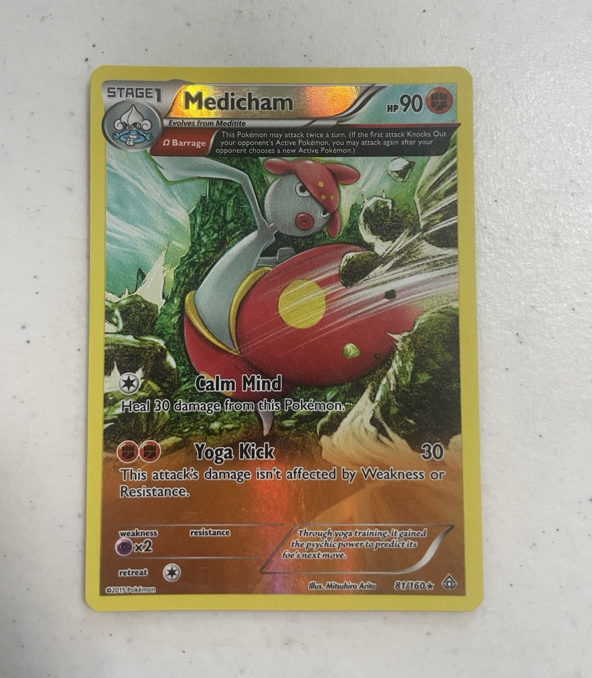 Pokemon TCG Medicham (Omega) 81/160 XY Primal Clash Reverse Holo Eng Rare