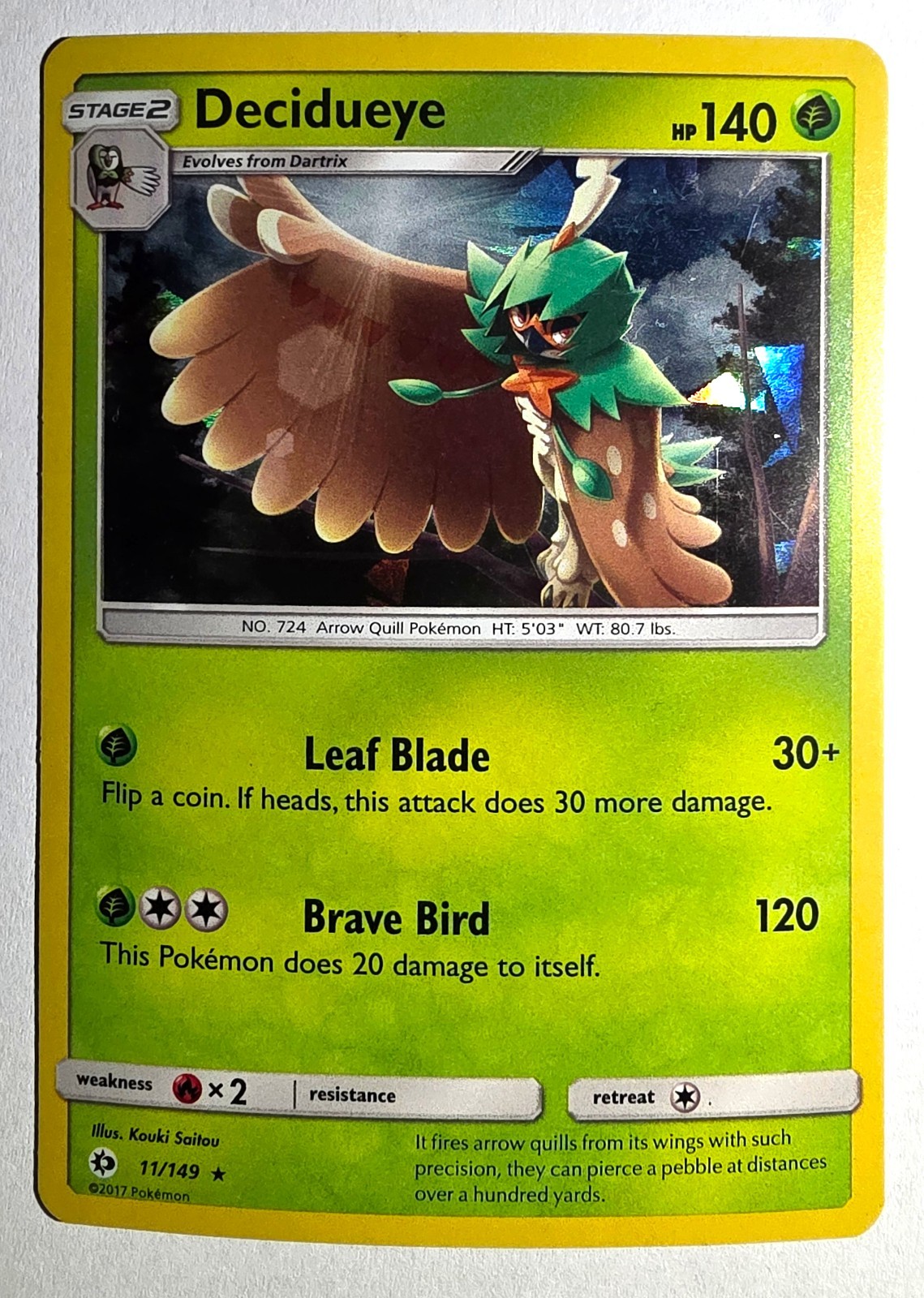 Pokémon TCG Decidueye Holo 11/149
