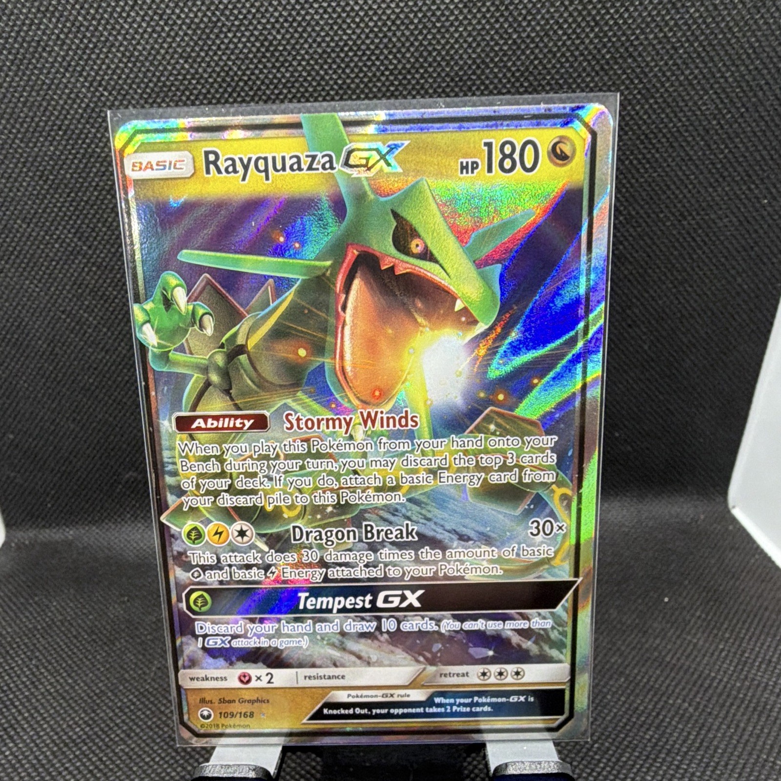 The Pokémon Company Rayquaza GX 109/168 Celestial Storm Holo Ultra Rare 2018